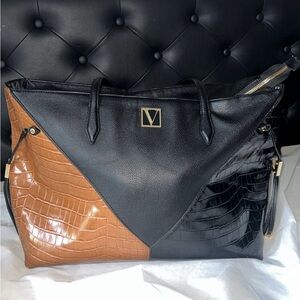 Elegant Black and Brown Women's Tote Bag